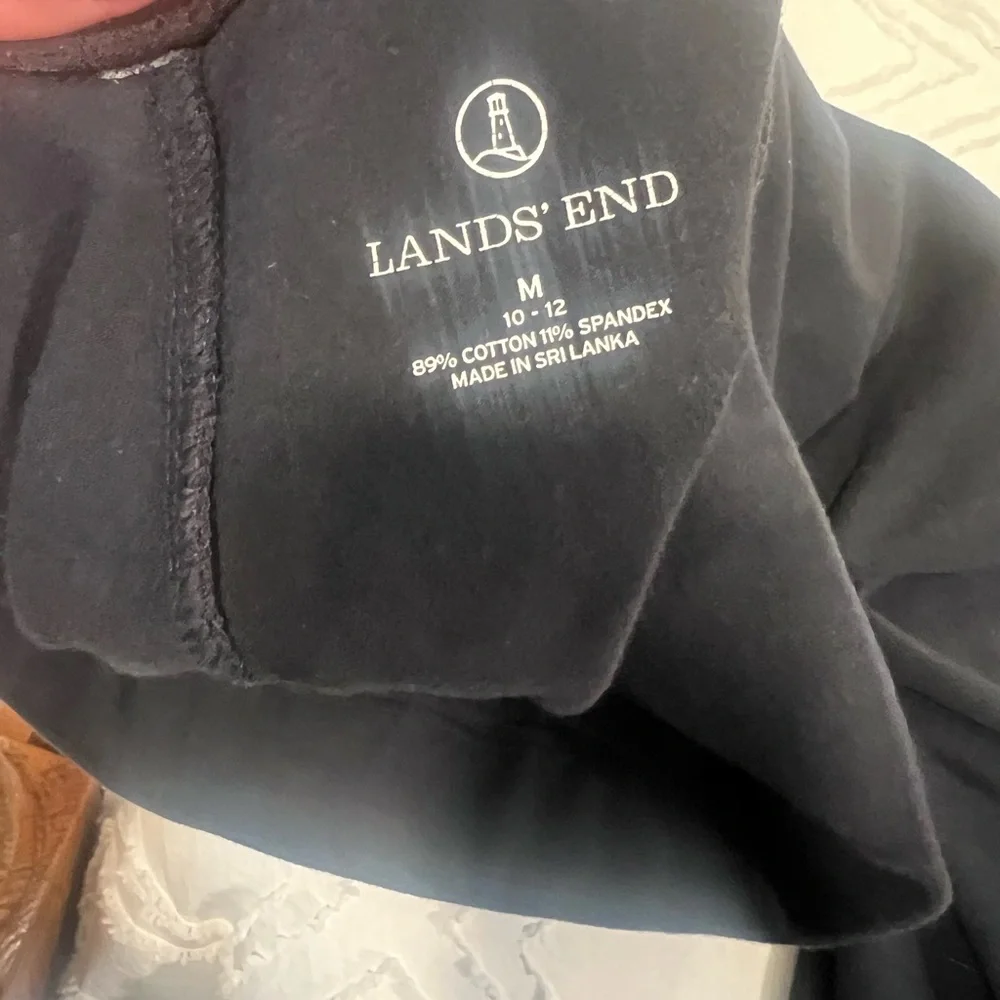 Lands End Black Cropped Pants Size M - Picture 4 of 5
